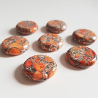MARBLE placky, 20mm, oranžová, 5ks