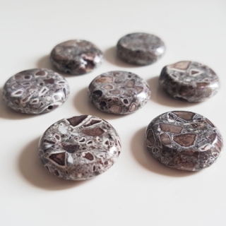MARBLE placky, 20mm, hnědá, 5ks
