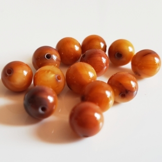 Perleťové korálky, 7mm, hnědá, 5ks