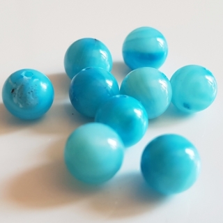 Perleťové korálky, 7mm, modrá, 5ks