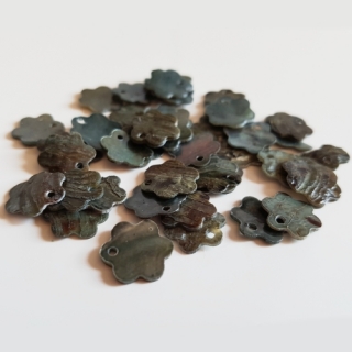 Perleťové placičky, 12mm, šedohnědá, 10ks