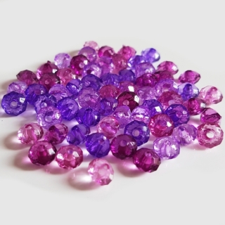 Plastová rondelka slavík, 5x6mm, fialová, 20g