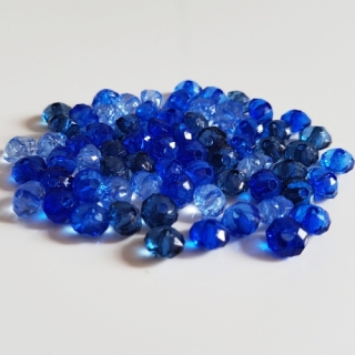 Plastová rondelka slavík, 5x6mm, modrá tmavá, 20g