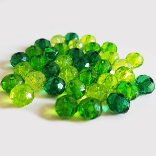 Plastová rondelka slavík, 6x8mm, zelená, 20g