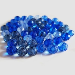 Plastová rondelka slavík, 6x8mm, modrá tmavá, 20g