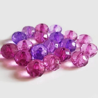 Plastová rondelka slavík, 7x10mm, fialová, 20g