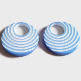 Plastový donut, 25mm, modrá střední, 1ks
