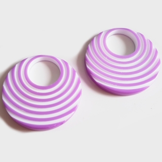 Plastový donut, 38mm, fialová, 1ks