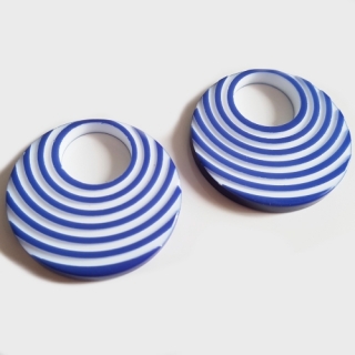 Plastový donut, 38mm, modrá, 1ks