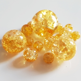 Praskané korálky, 6-18mm, oranžová světlá, 50g